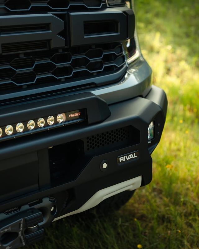 Ford Ranger Raptor Front Bumper - Rival 4x4 - Aluminum w/Winch Mount and Recovery Points - `24-`26